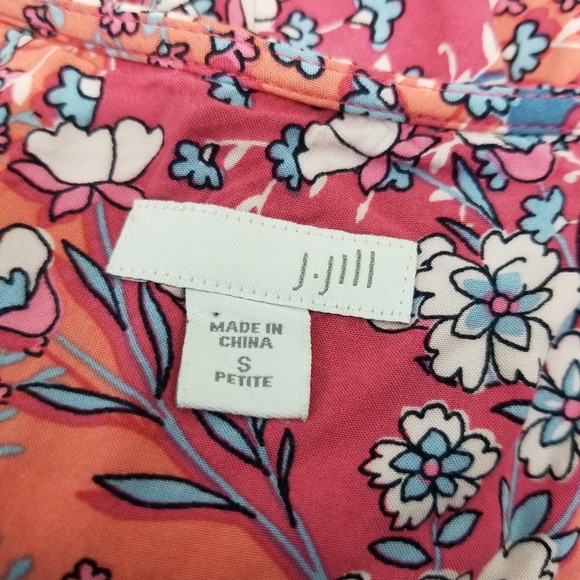 J Jill PS Dress Pink Floral Shift Tunic Pockets - Picture 4 of 4